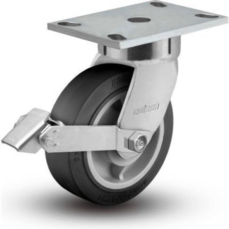 COLSON ¬Æ 6 Series Swivel Plate Caster Rubber Tread Lock Brake 8" Dia. 675 Lb. 6.08289.459.2 BRK1